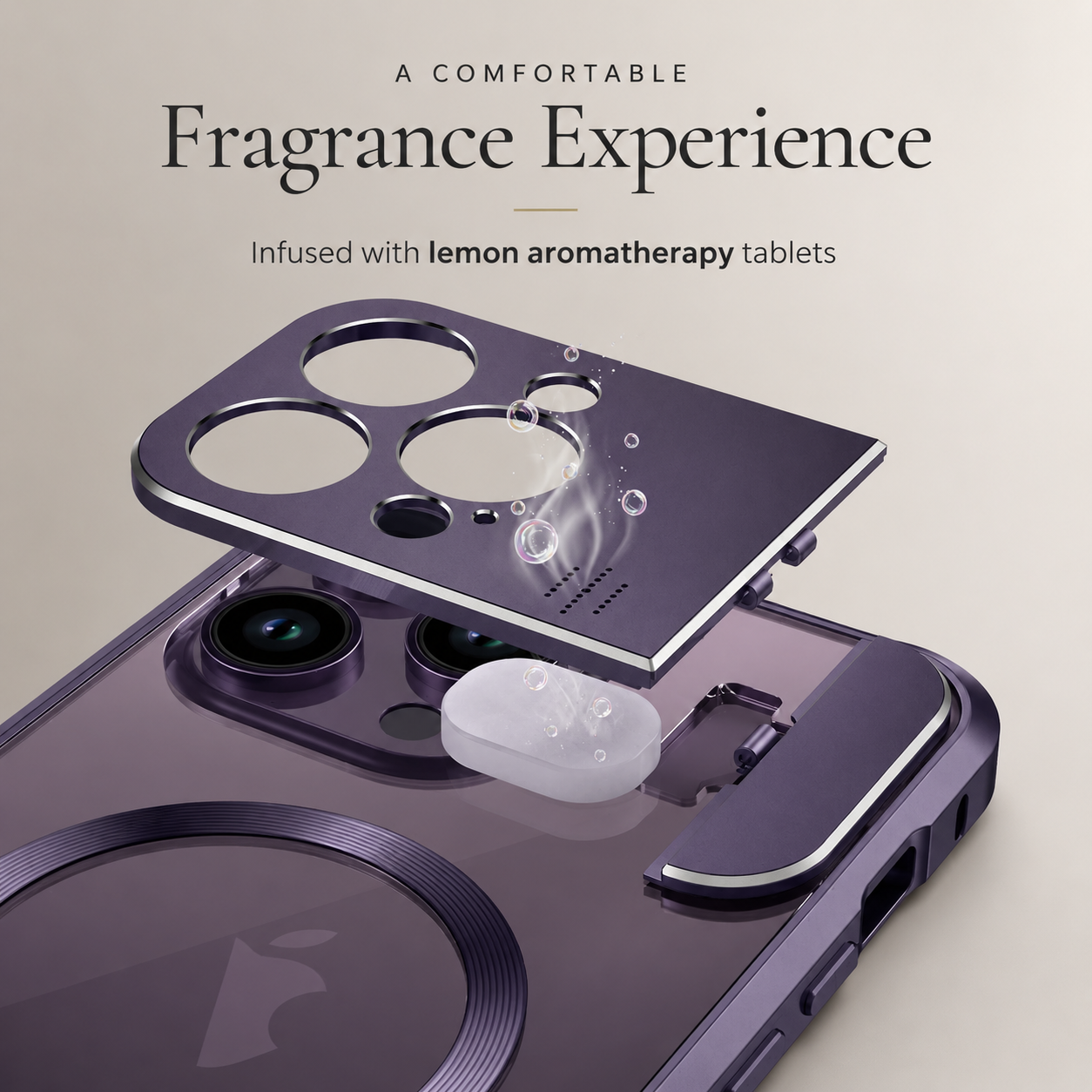 Premium iPhone Case MagSafe Compatible Magnetic Cover Shockproof Protective Stand Camera Lens Protection Aromatherapy Slot Slim Full Coverage Design