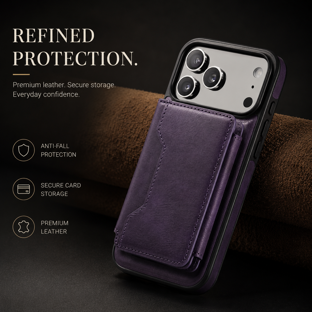 Premium iPhone Case MagSafe Compatible Magnetic Detachable Leather Wallet Cover Card Holder Shockproof Protective Cover Anti Scratch Slim Full Coverage