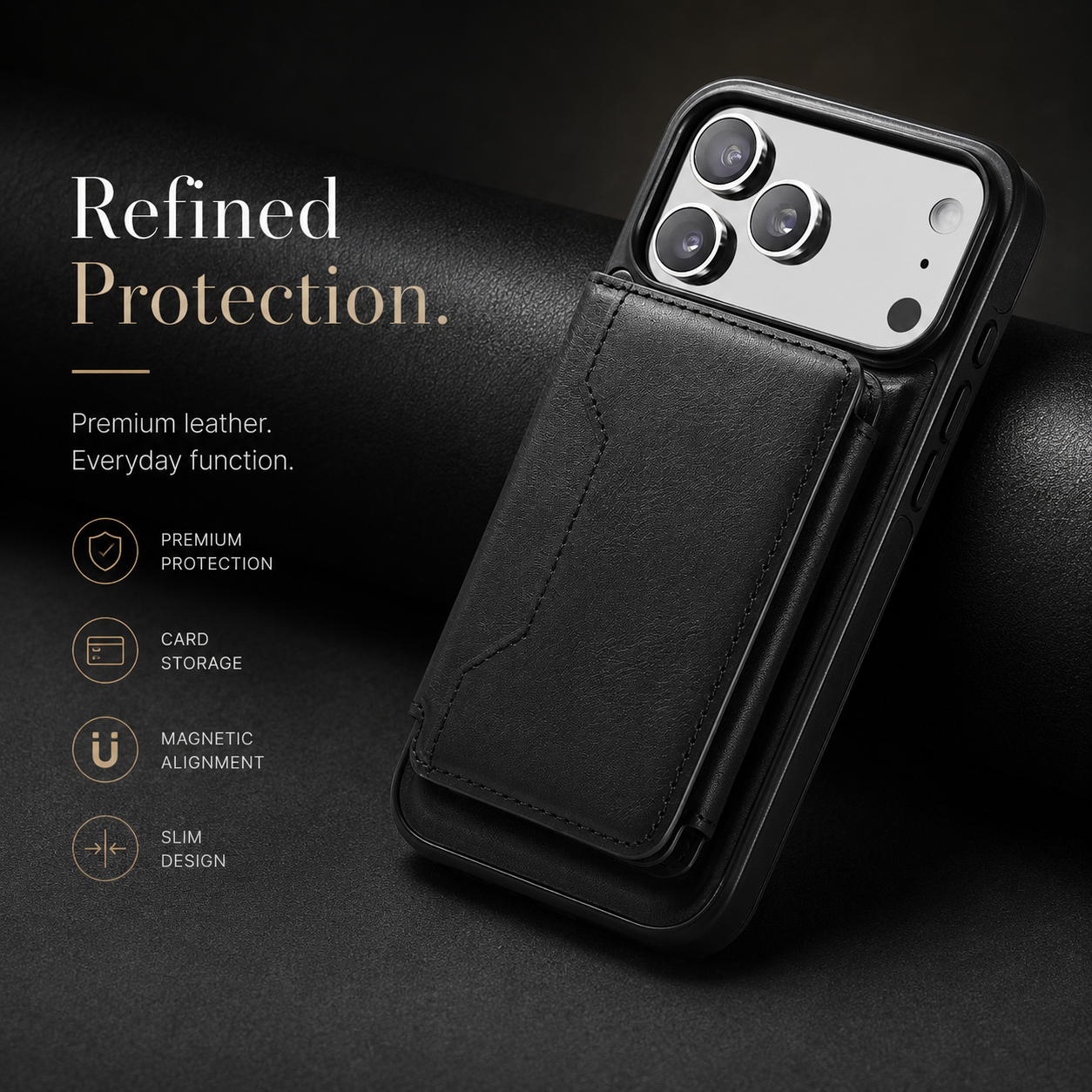 Premium iPhone Case MagSafe Compatible Magnetic Detachable Leather Wallet Cover Card Holder Shockproof Protective Cover Anti Scratch Slim Full Coverage