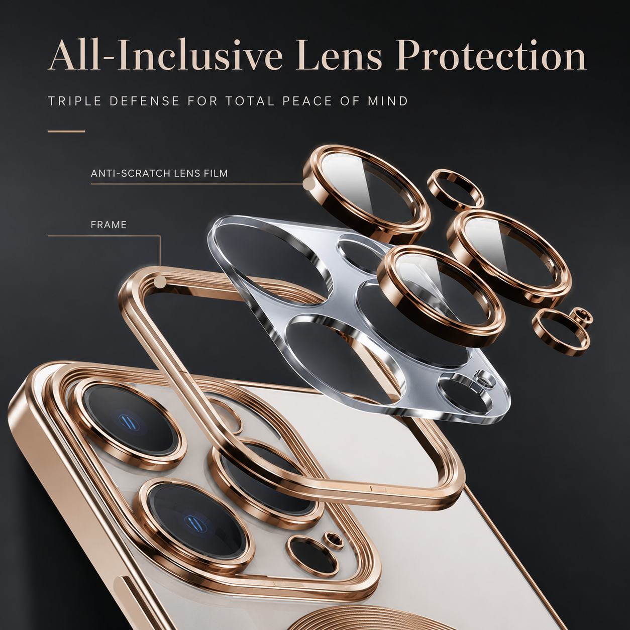 Premium iPhone Case MagSafe Compatible Magnetic Fit Double Sided Tempered Glass Metal Frame Ultra Thin 360 Full Body Shockproof Cover Camera Lens Protection