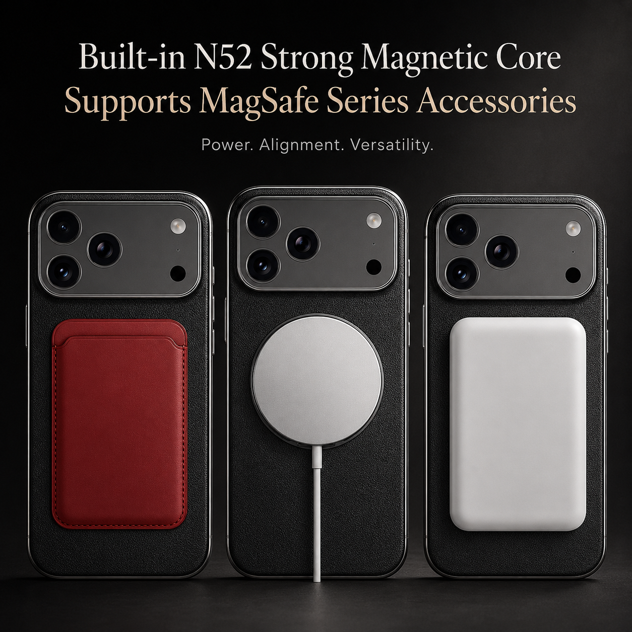 Premium iPhone Case MagSafe Compatible Magnetic Leather Cover Cowhide Ring Holder 360 Rotating Stand Shockproof Camera Protection PC TPU Full Coverage