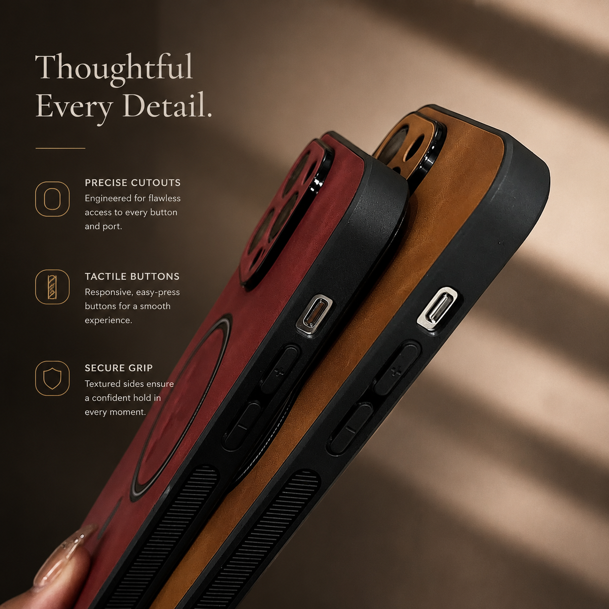 Premium iPhone Case MagSafe Compatible Magnetic Leather Cover Deer Head Design Shockproof Soft Protection Anti Fingerprint Matte Non Slip Slim