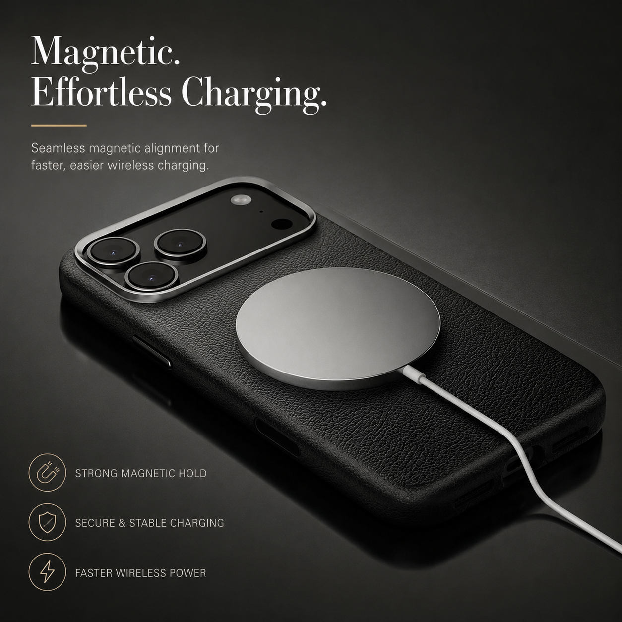 Premium iPhone Case MagSafe Compatible Magnetic Leather Cover Full Protection Camera Protection Anti Scratch Slim Lightweight Protective Design