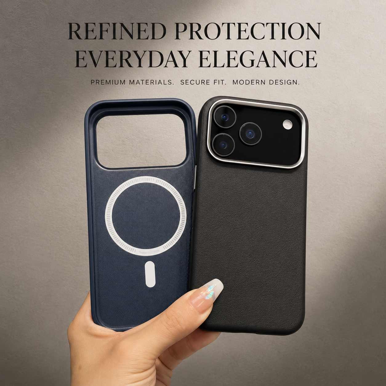 Premium iPhone Case MagSafe Compatible Magnetic Leather Cover Full Protection Camera Protection Anti Scratch Slim Lightweight Protective Design