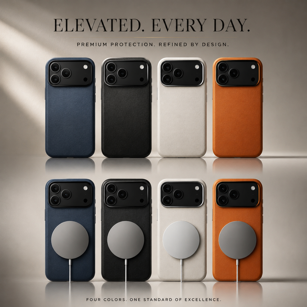 Premium iPhone Case MagSafe Compatible Magnetic Leather Cover Full Protection Camera Protection Anti Scratch Slim Lightweight Protective Design