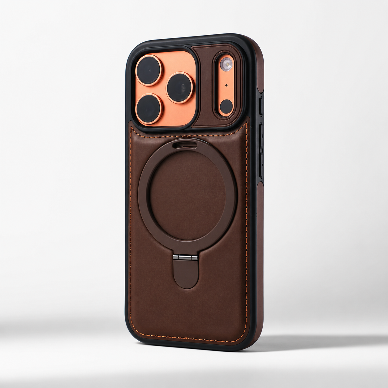 Premium iPhone Case MagSafe Compatible Magnetic Leather Cover Slim Shockproof Invisible Stand Retro Business Protective Camera Protection Full Coverage