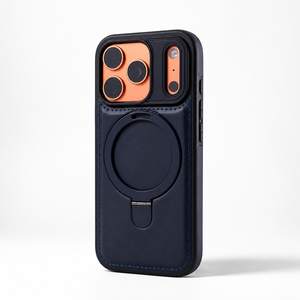 Premium iPhone Case MagSafe Compatible Magnetic Leather Cover Slim Shockproof Invisible Stand Retro Business Protective Camera Protection Full Coverage