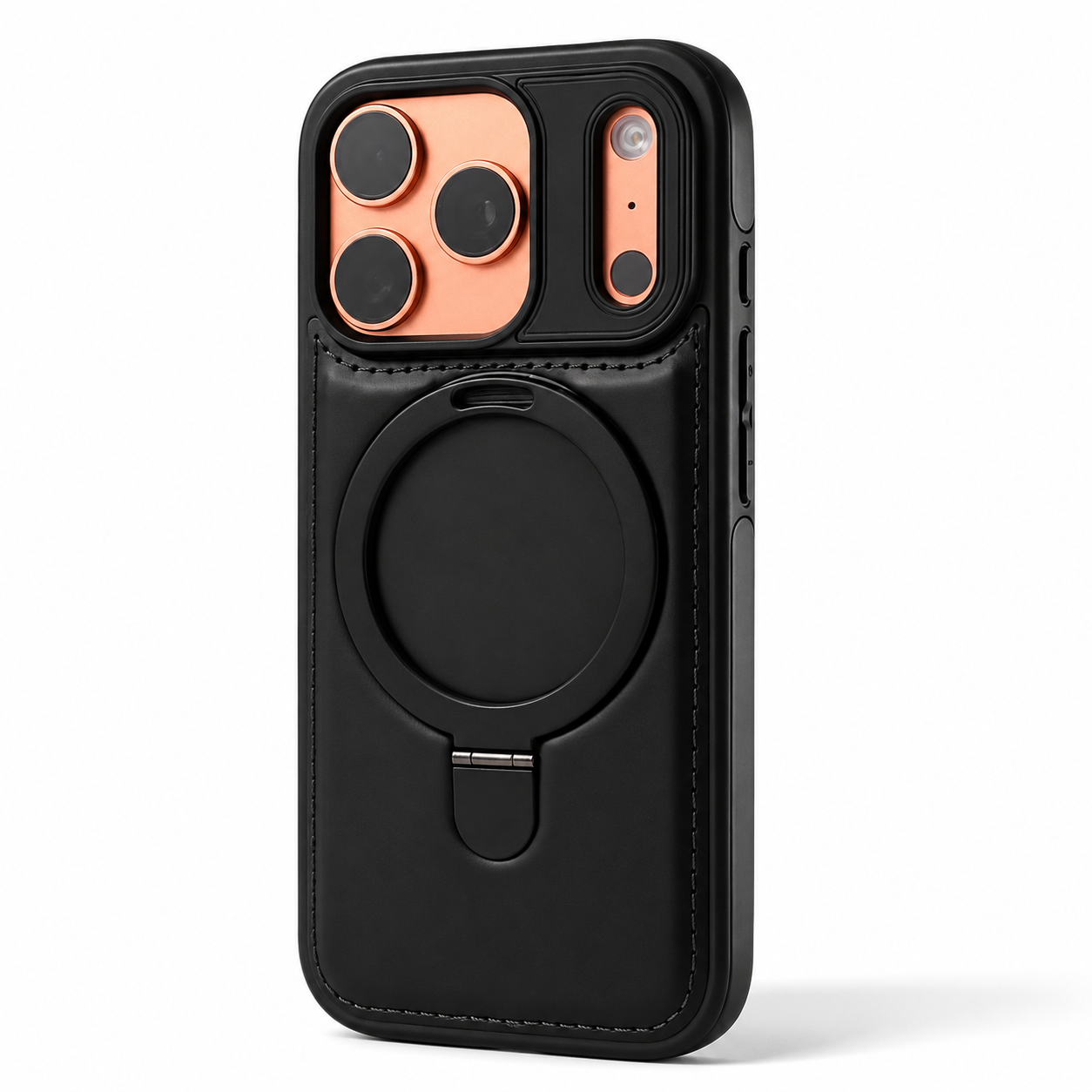 Premium iPhone Case MagSafe Compatible Magnetic Leather Cover Slim Shockproof Invisible Stand Retro Business Protective Camera Protection Full Coverage