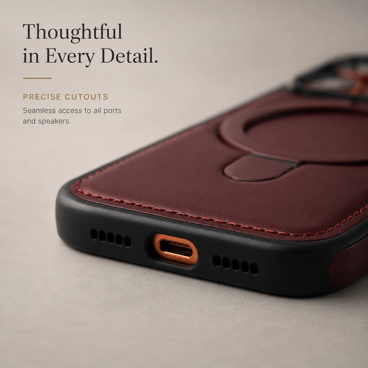 Premium iPhone Case MagSafe Compatible Magnetic Leather Cover Slim Shockproof Invisible Stand Retro Business Protective Camera Protection Full Coverage