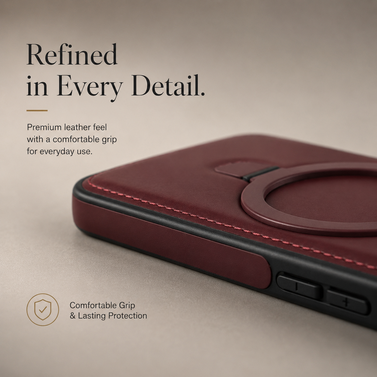 Premium iPhone Case MagSafe Compatible Magnetic Leather Cover Slim Shockproof Invisible Stand Retro Business Protective Camera Protection Full Coverage