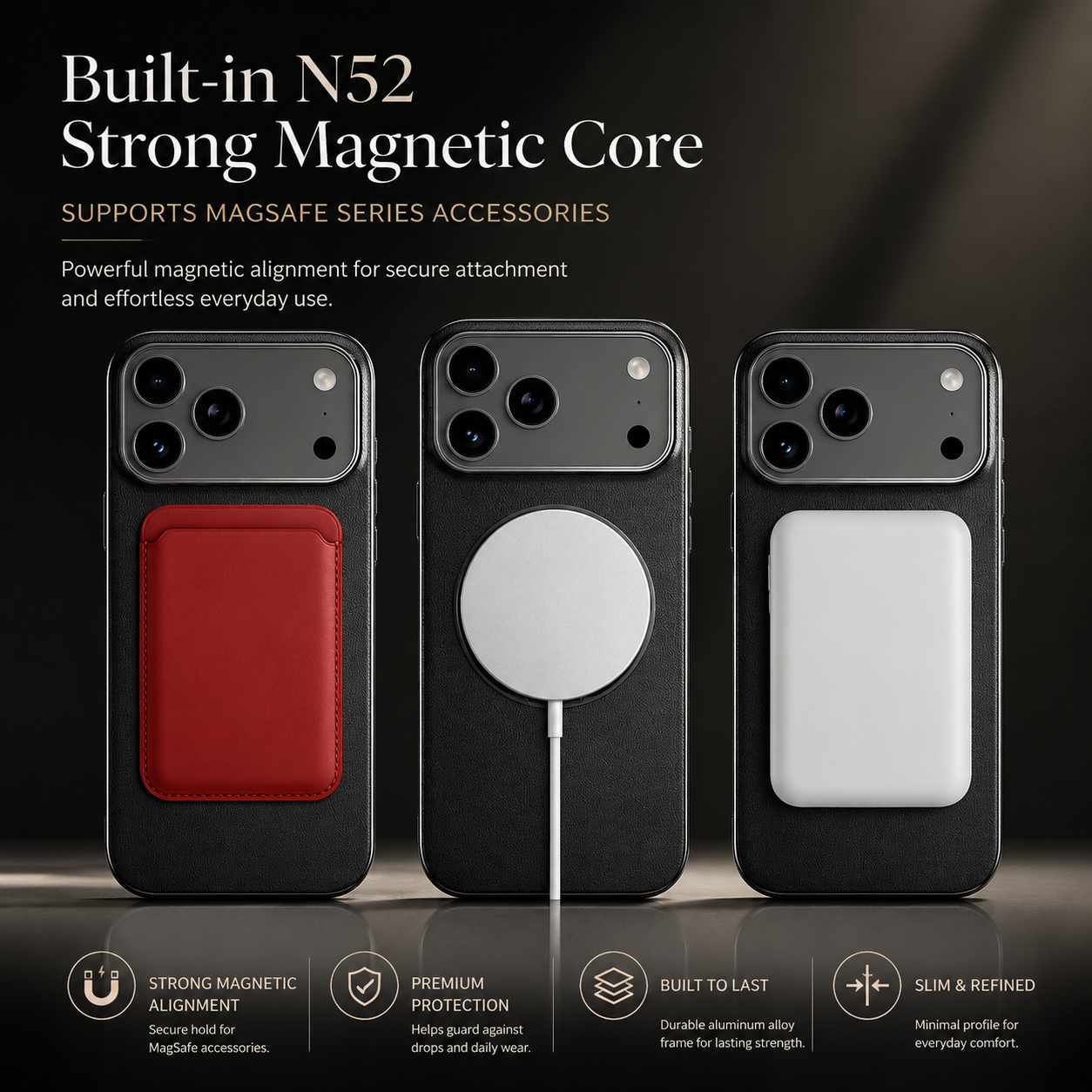 Premium iPhone Case MagSafe Compatible Magnetic Leather Ring Holder Cover Shockproof Camera Protection Slim Lightweight Anti Scratch Full Coverage