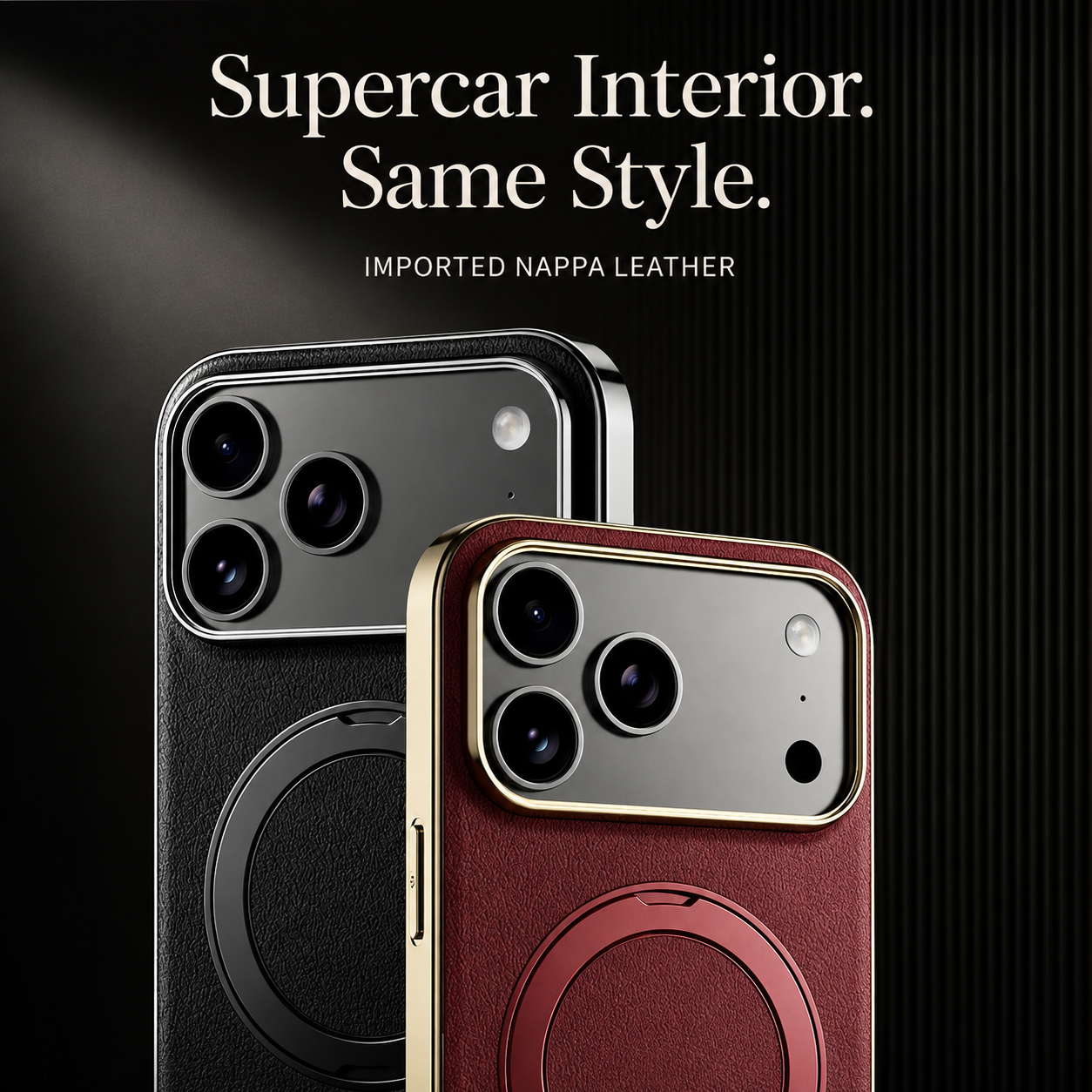 Premium iPhone Case MagSafe Compatible Magnetic Leather Ring Holder Cover Shockproof Camera Protection Slim Lightweight Anti Scratch Full Coverage