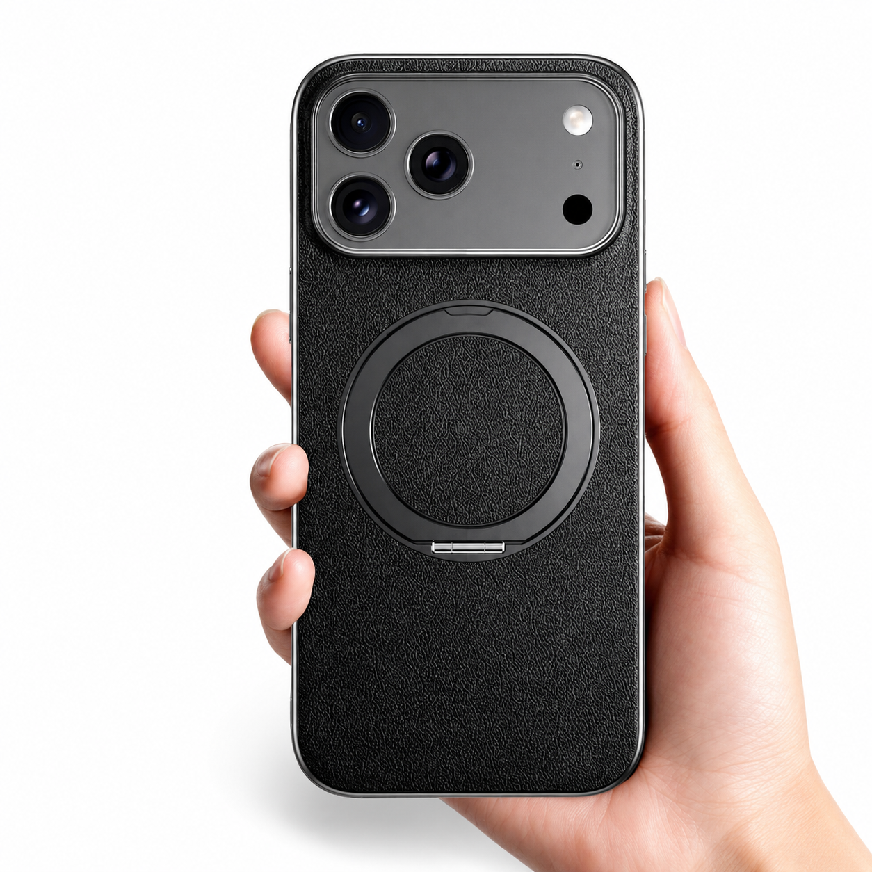 Premium iPhone Case MagSafe Compatible Magnetic Leather Ring Holder Cover Shockproof Camera Protection Slim Lightweight Anti Scratch Full Coverage