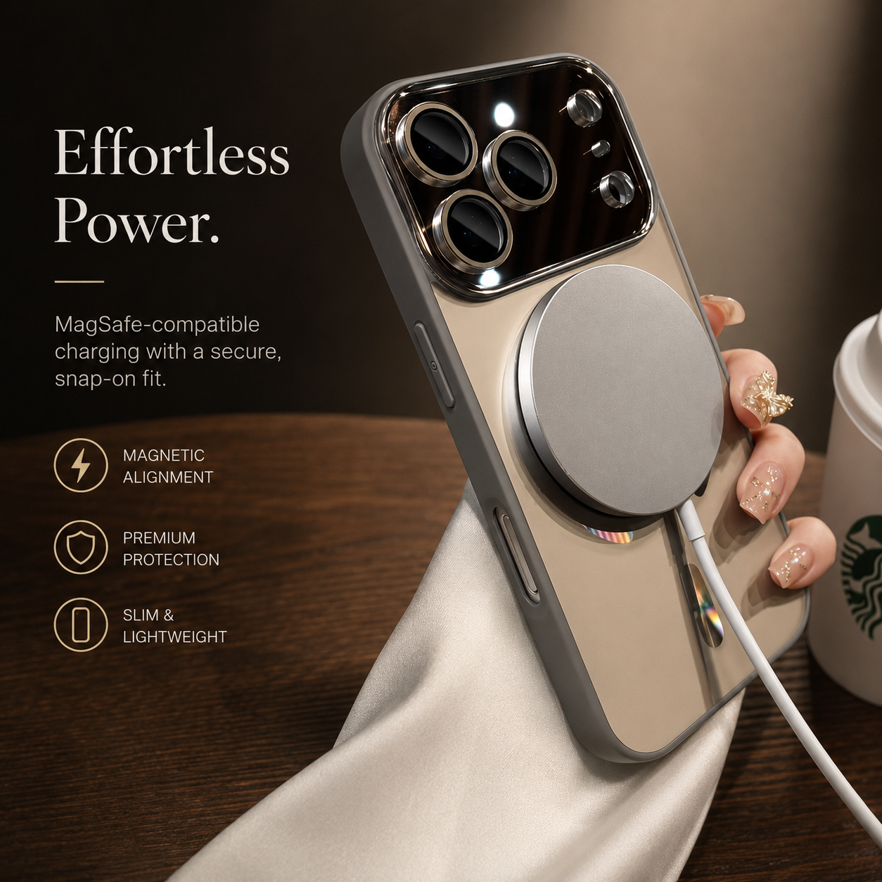 Premium iPhone Case MagSafe Compatible Magnetic Shockproof Cover Camera Protection Anti Scratch Slim Lightweight Protective Full Coverage Design