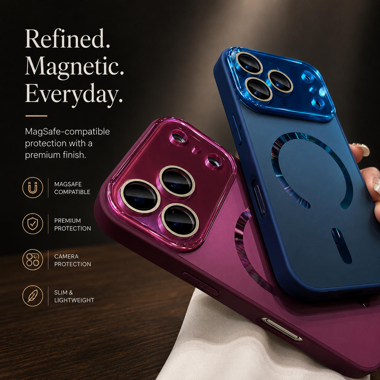 Premium iPhone Case MagSafe Compatible Magnetic Shockproof Cover Camera Protection Anti Scratch Slim Lightweight Protective Full Coverage Design