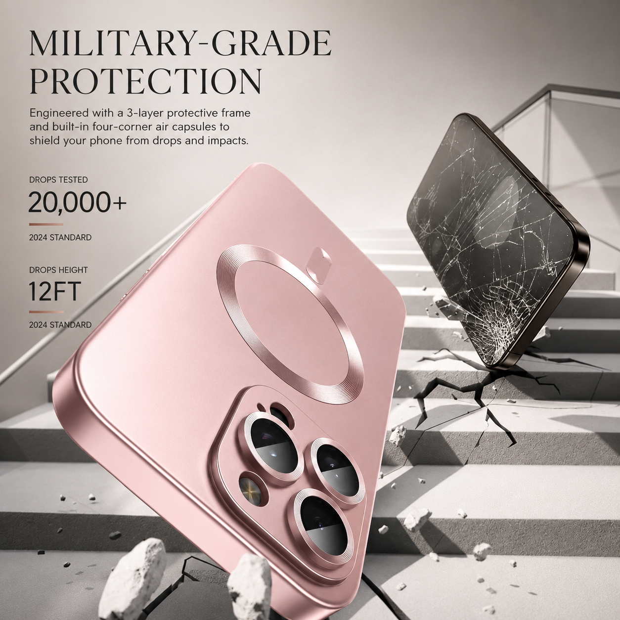 Premium iPhone Case MagSafe Compatible Magnetic Silicone Cover Shockproof Camera Lens Protection Matte Anti Fingerprint Slim Full Coverage