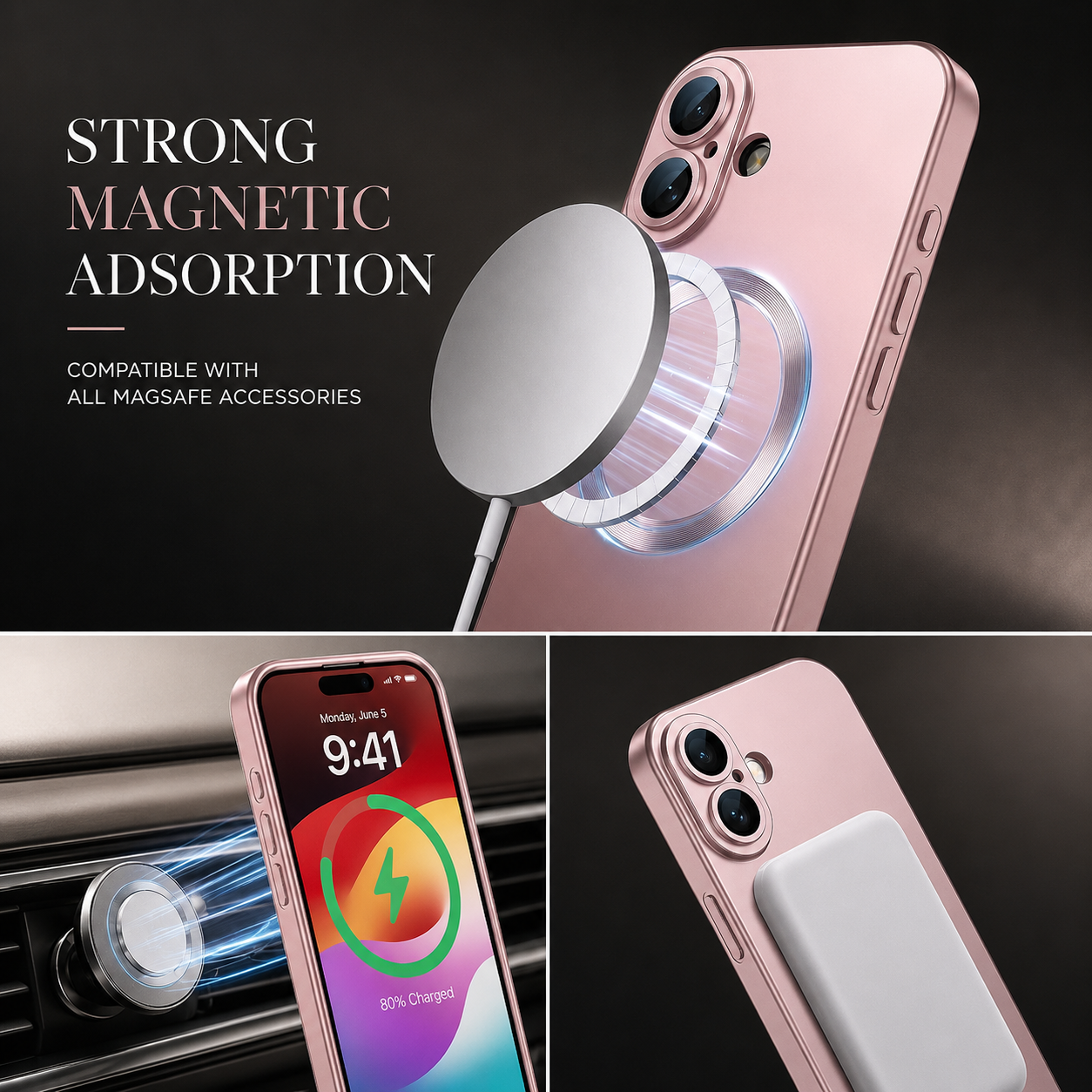 Premium iPhone Case MagSafe Compatible Magnetic Silicone Cover Shockproof Camera Lens Protection Matte Anti Fingerprint Slim Full Coverage