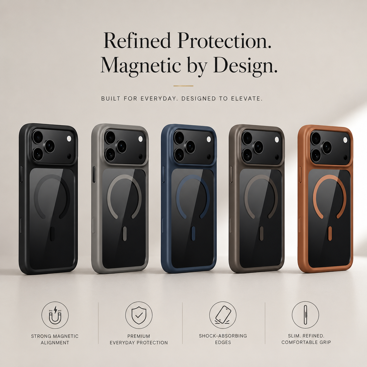 Premium iPhone Case MagSafe Compatible Magnetic TPU PC Shockproof Cover Camera Button Camera Protection Anti Fingerprint Matte Slim Full Coverage