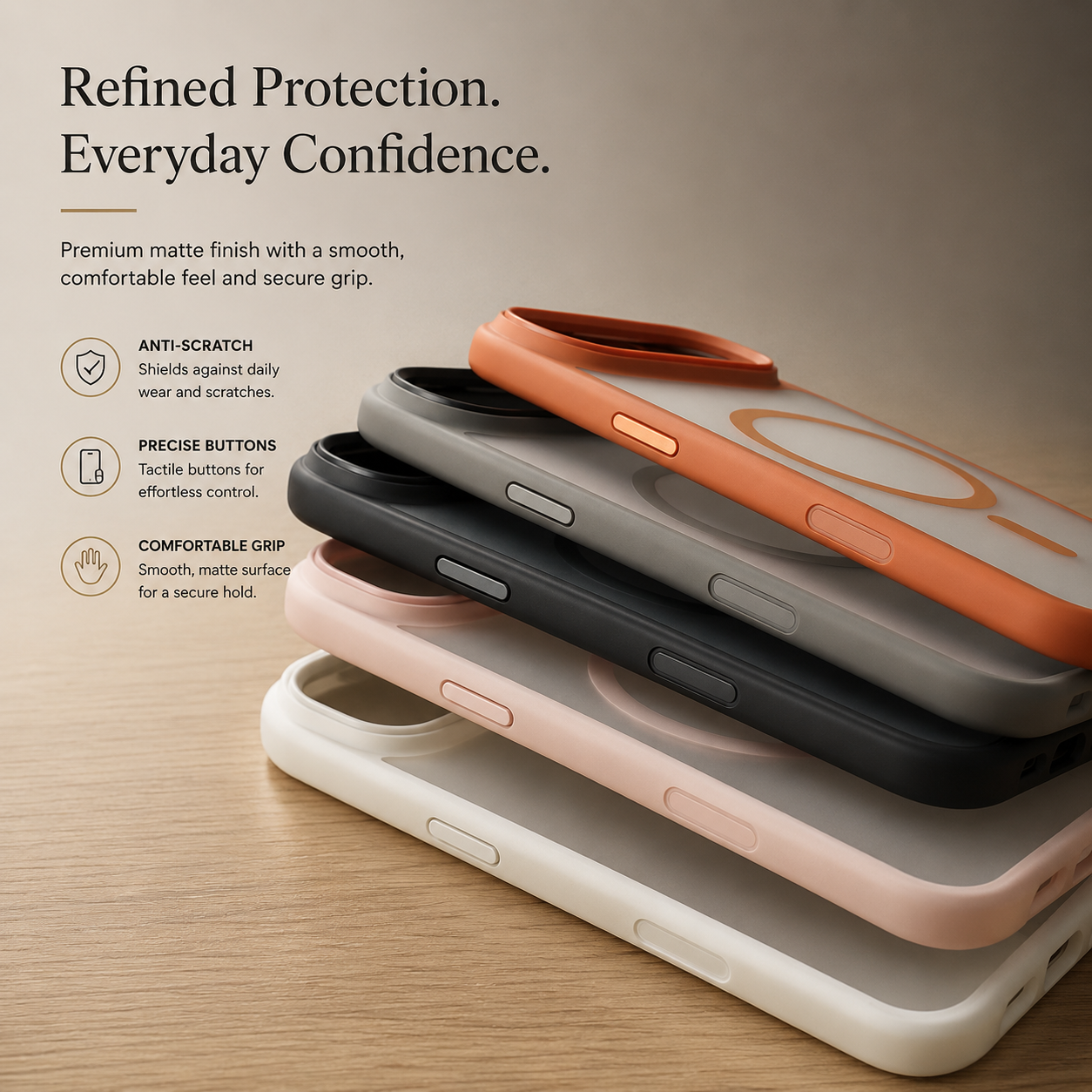 Premium iPhone Case MagSafe Compatible Magnetic TPU PC Shockproof Cover Camera Button Camera Protection Anti Fingerprint Matte Slim Full Coverage