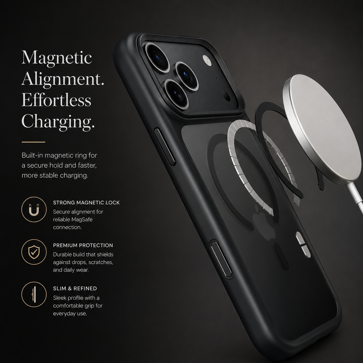 Premium iPhone Case MagSafe Compatible Magnetic TPU PC Shockproof Cover Camera Button Camera Protection Anti Fingerprint Matte Slim Full Coverage
