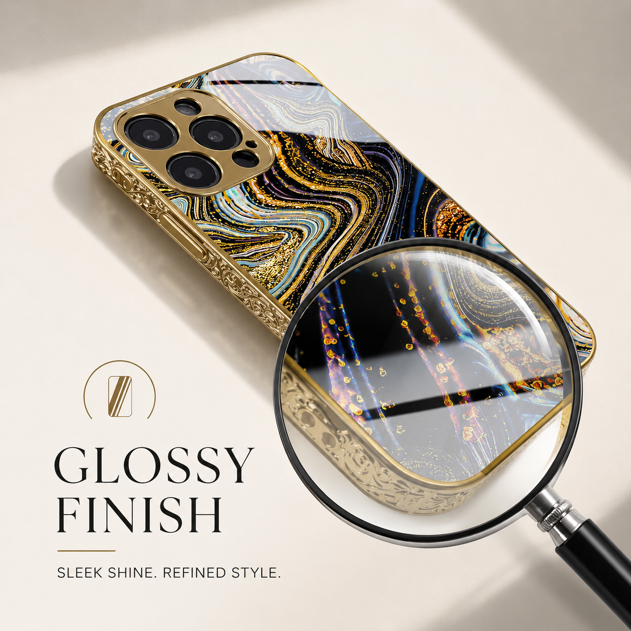 Premium iPhone Case MagSafe Compatible Marble Pattern Gold Frame Magnetic Cover Shock Absorbing Protective Camera Lens Guard Slim Full Coverage Design