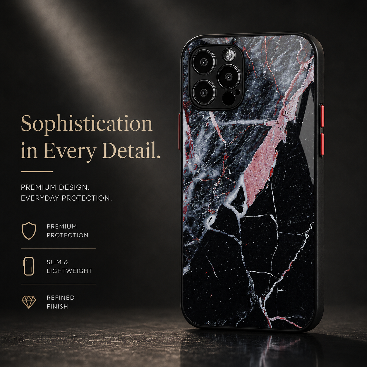 Premium iPhone Case MagSafe Compatible Marble Pattern Gold Frame Magnetic Cover Shock Absorbing Protective Camera Lens Guard Slim Full Coverage Design