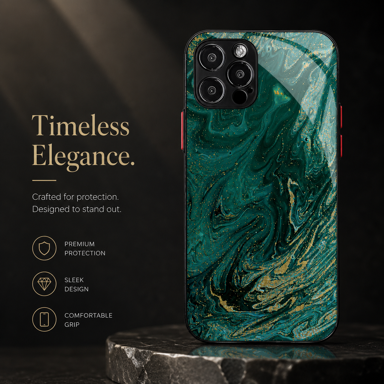Premium iPhone Case MagSafe Compatible Marble Pattern Gold Frame Magnetic Cover Shock Absorbing Protective Camera Lens Guard Slim Full Coverage Design