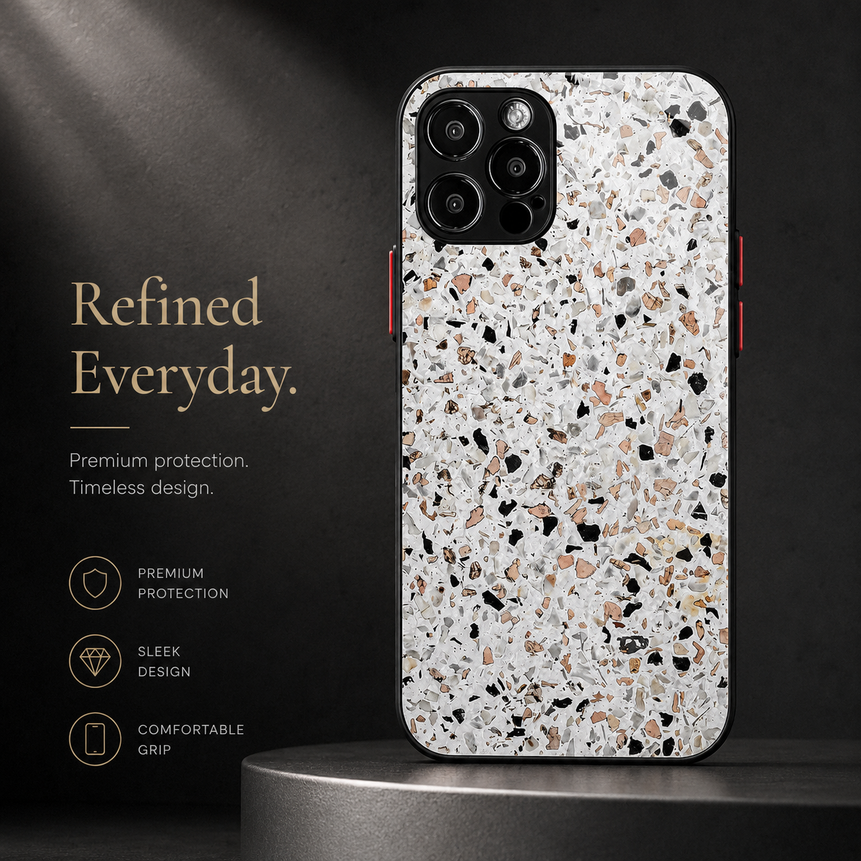 Premium iPhone Case MagSafe Compatible Marble Pattern Gold Frame Magnetic Cover Shock Absorbing Protective Camera Lens Guard Slim Full Coverage Design