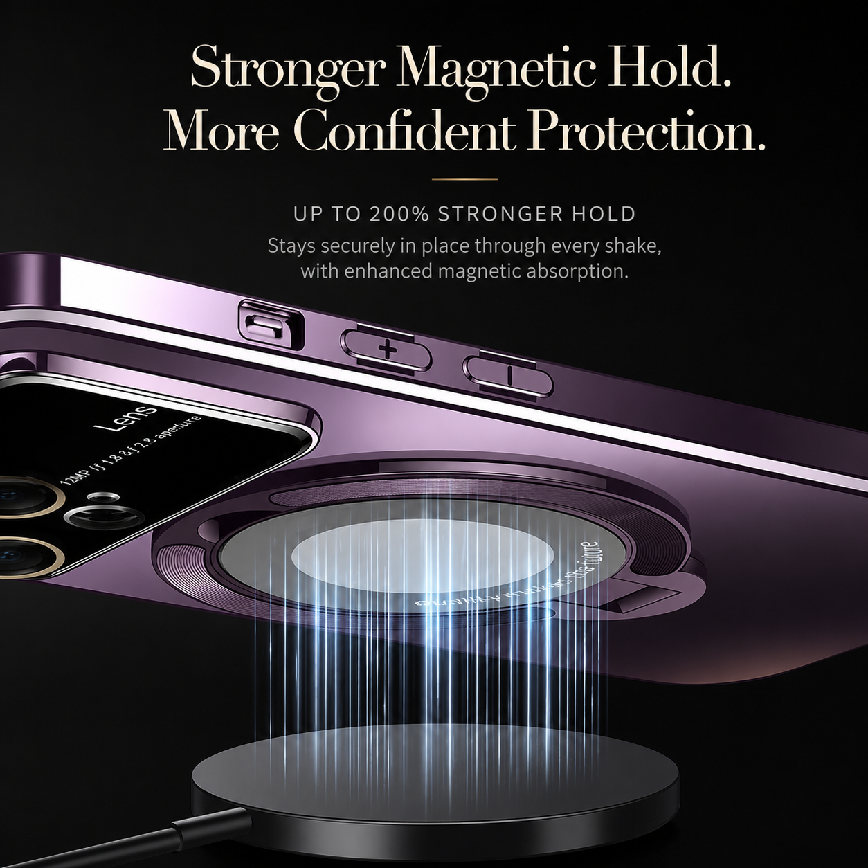 Premium iPhone Case MagSafe Compatible Matte Hard PC Cover Ring Stand Magnetic Shockproof Protective Camera Lens Guard Ultra Thin Slim Design