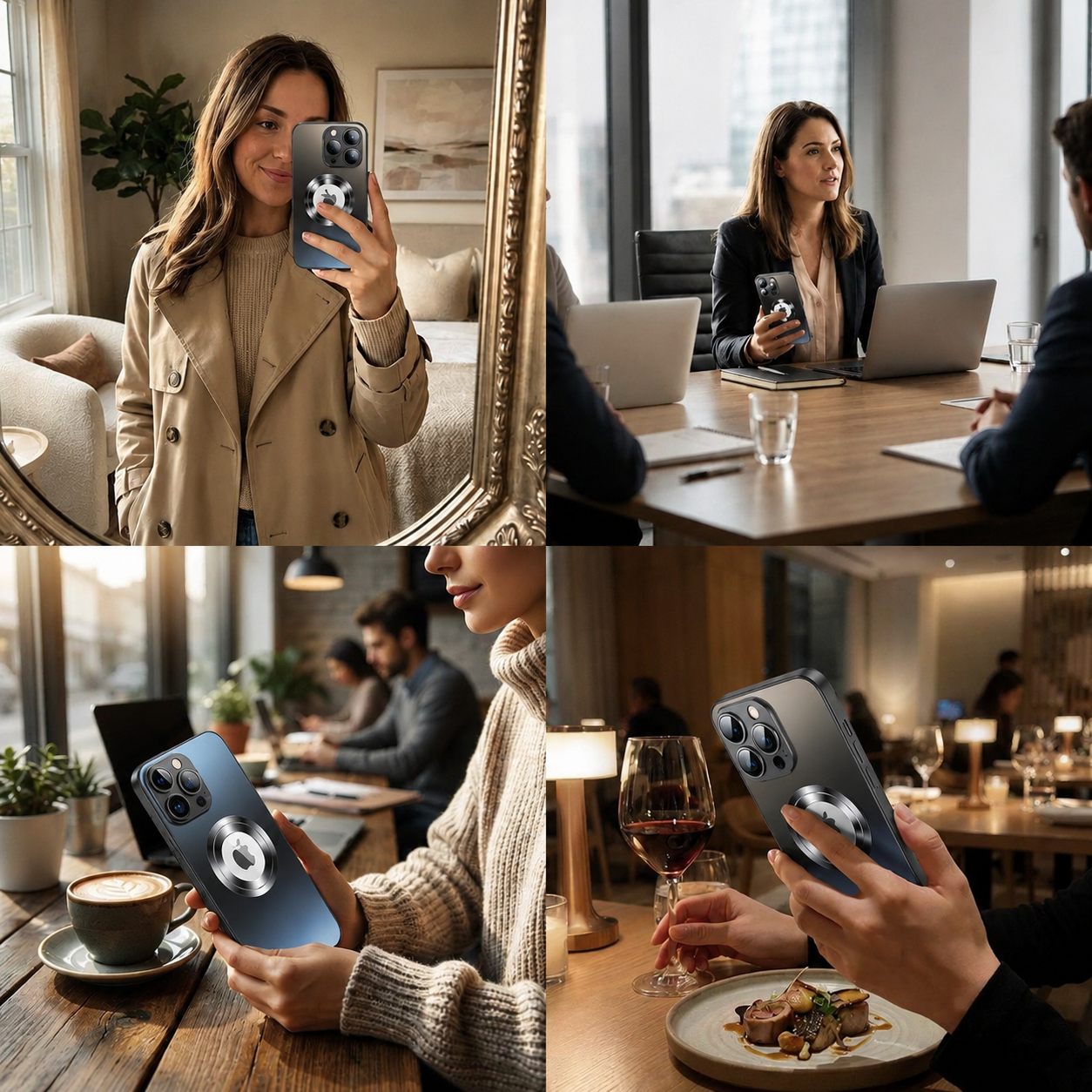 Premium iPhone Case MagSafe Compatible Matte Slim Magnetic Cover Shock Absorbing Protective Camera Lens Guard Full Coverage Minimal Design