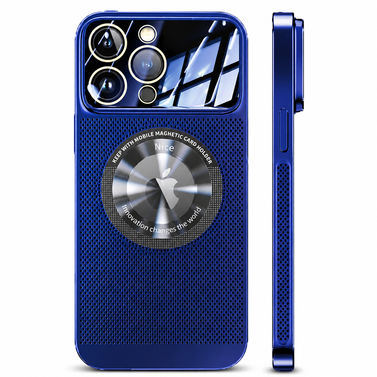 Premium iPhone Case MagSafe Compatible Metal Frame Heat Dissipation Mesh Cover Shockproof Protective Electroplated Finish Camera Lens Guard Slim Design