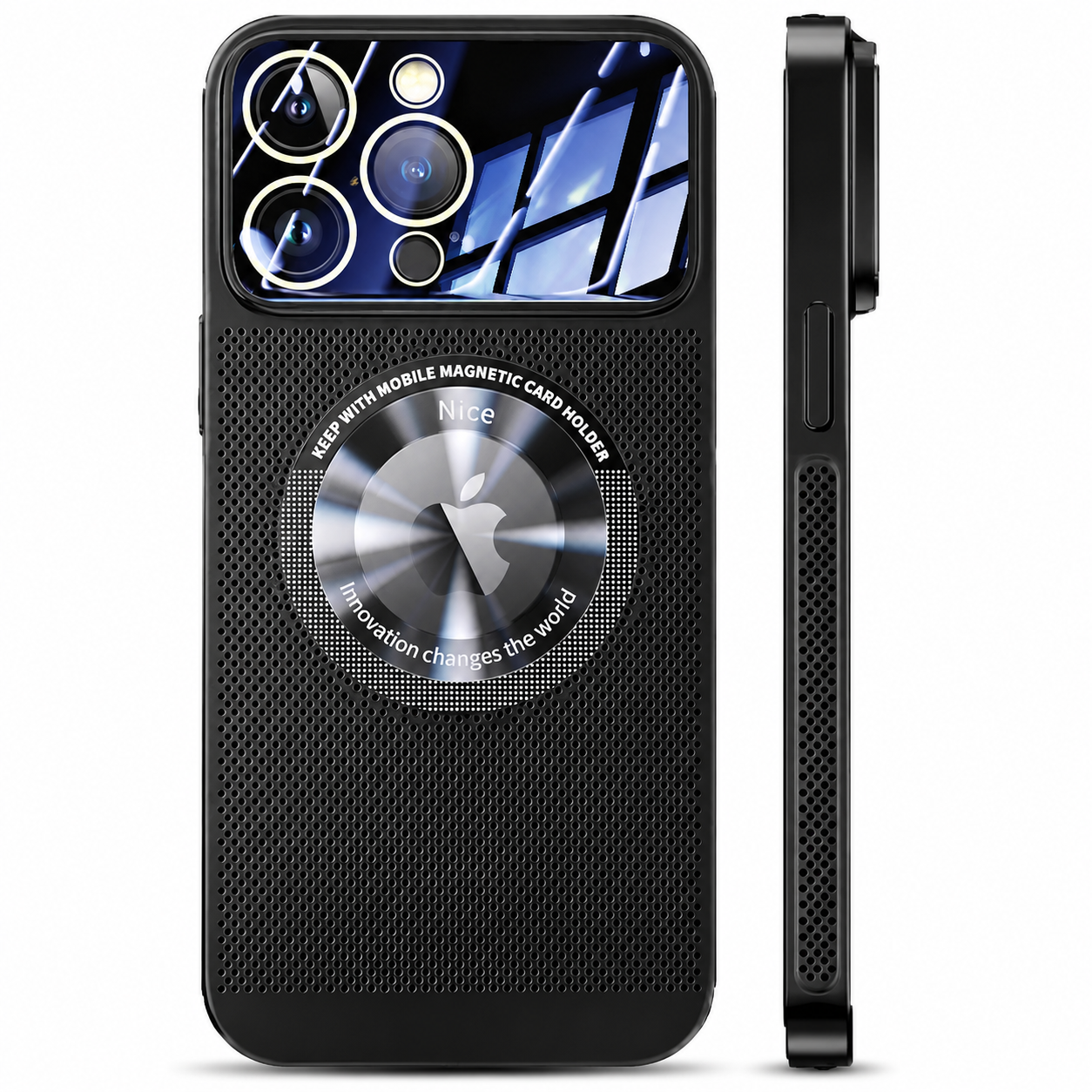 Premium iPhone Case MagSafe Compatible Metal Frame Heat Dissipation Mesh Cover Shockproof Protective Electroplated Finish Camera Lens Guard Slim Design
