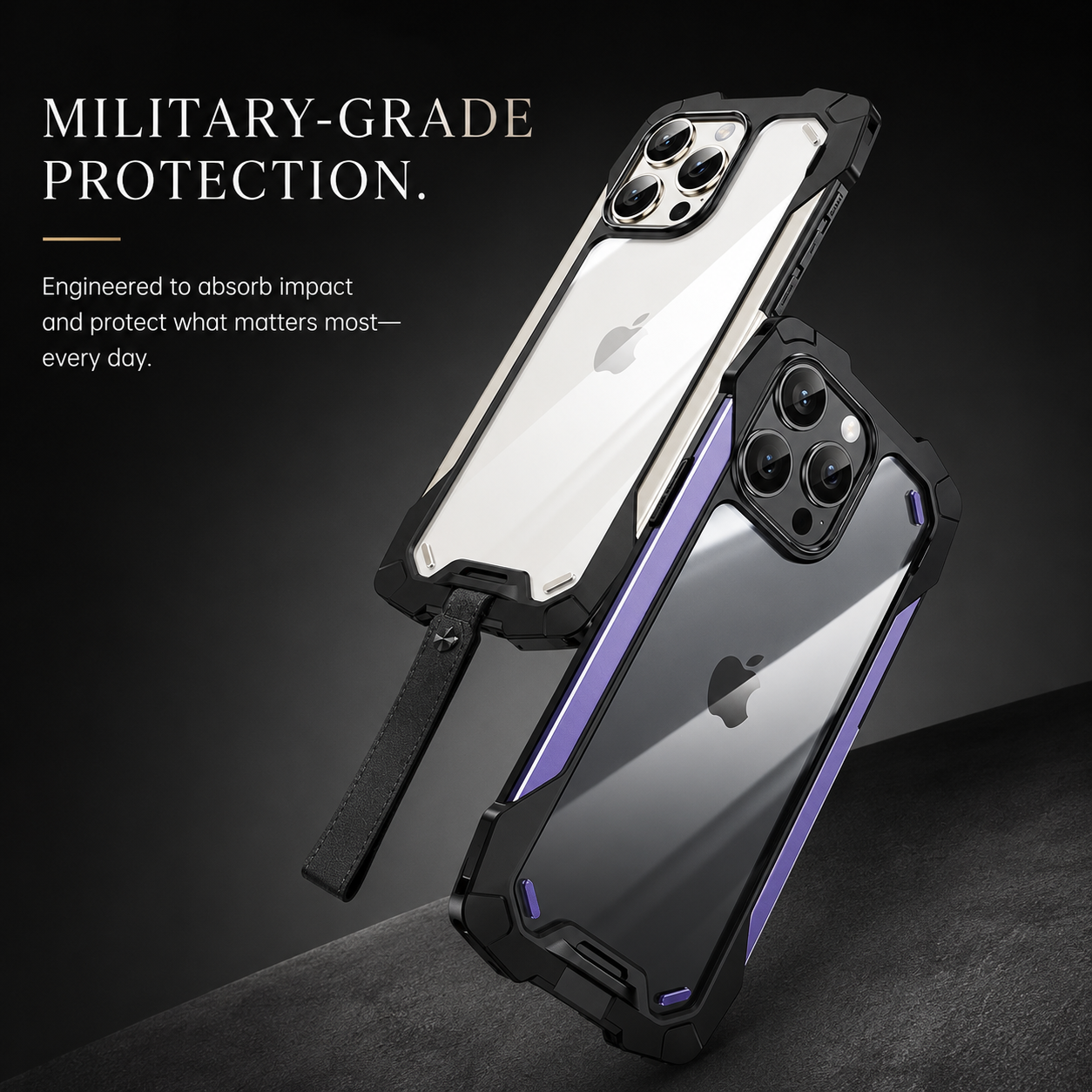 Premium iPhone Case MagSafe Compatible Military Armor Rugged Cover Dual Layer Metal Frame Tempered Glass Full Body Shockproof Camera Protection