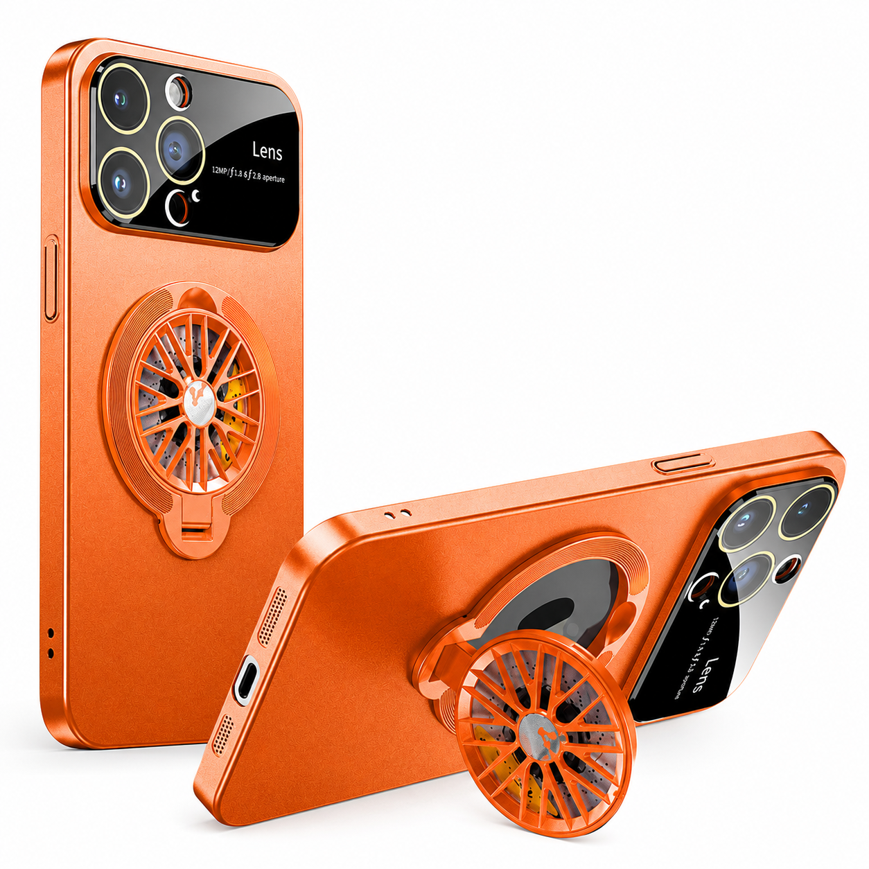 Premium iPhone Case MagSafe Compatible Rotating Ring Stand Magnetic Cover Foldable Kickstand Shockproof Protective Camera Lens Protection Slim Design