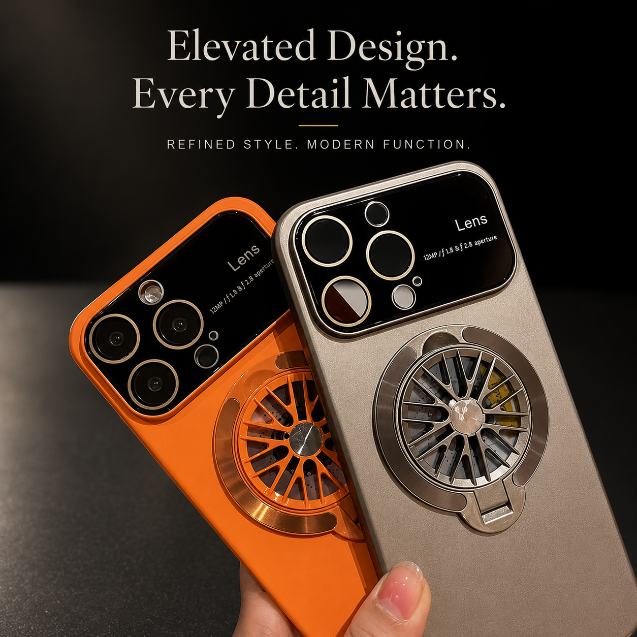 Premium iPhone Case MagSafe Compatible Rotating Ring Stand Magnetic Cover Foldable Kickstand Shockproof Protective Camera Lens Protection Slim Design