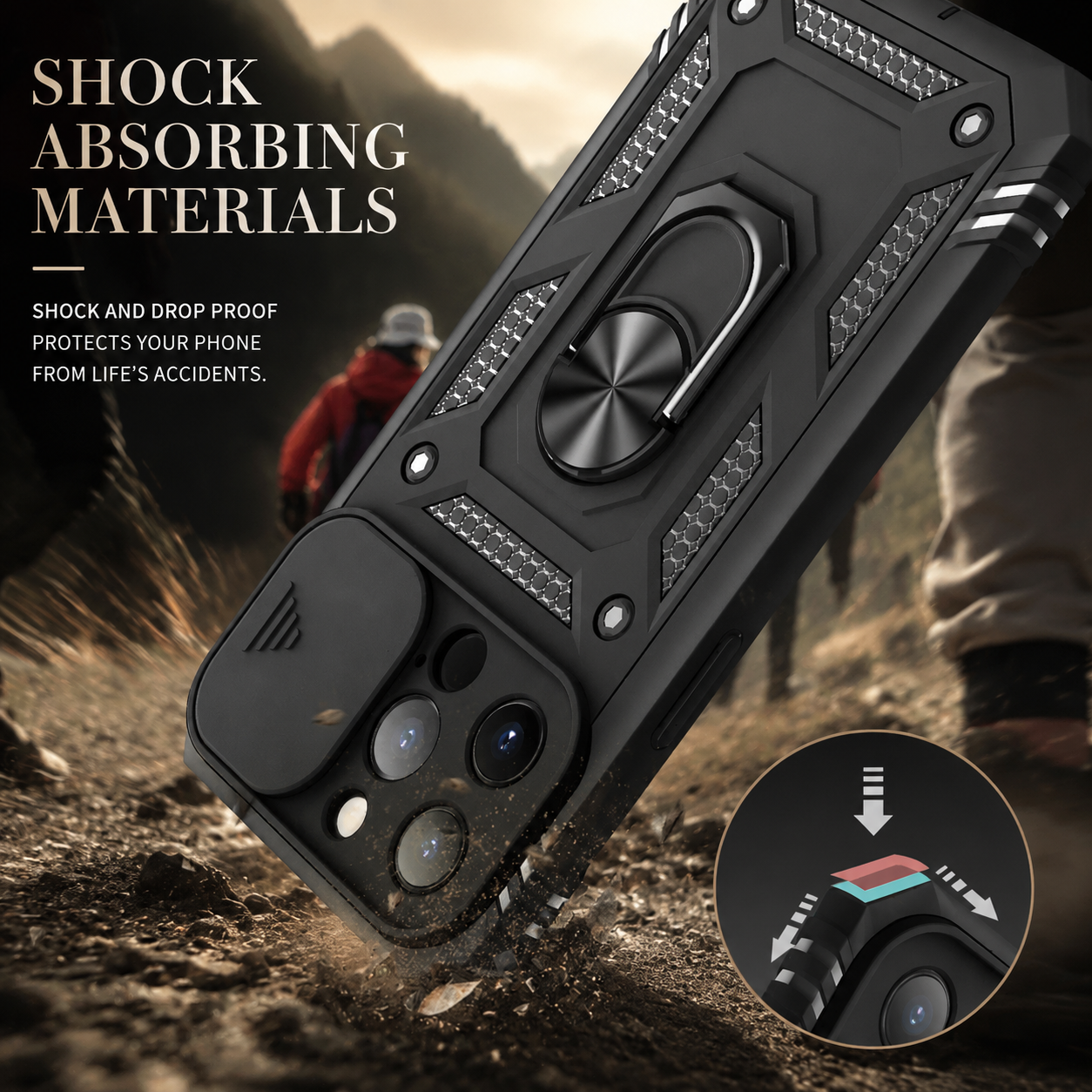 Premium iPhone Case MagSafe Compatible Rugged Armor Cover Kickstand Card Holder Magnetic Shockproof Heavy Duty Protective Camera Guard 360 Design