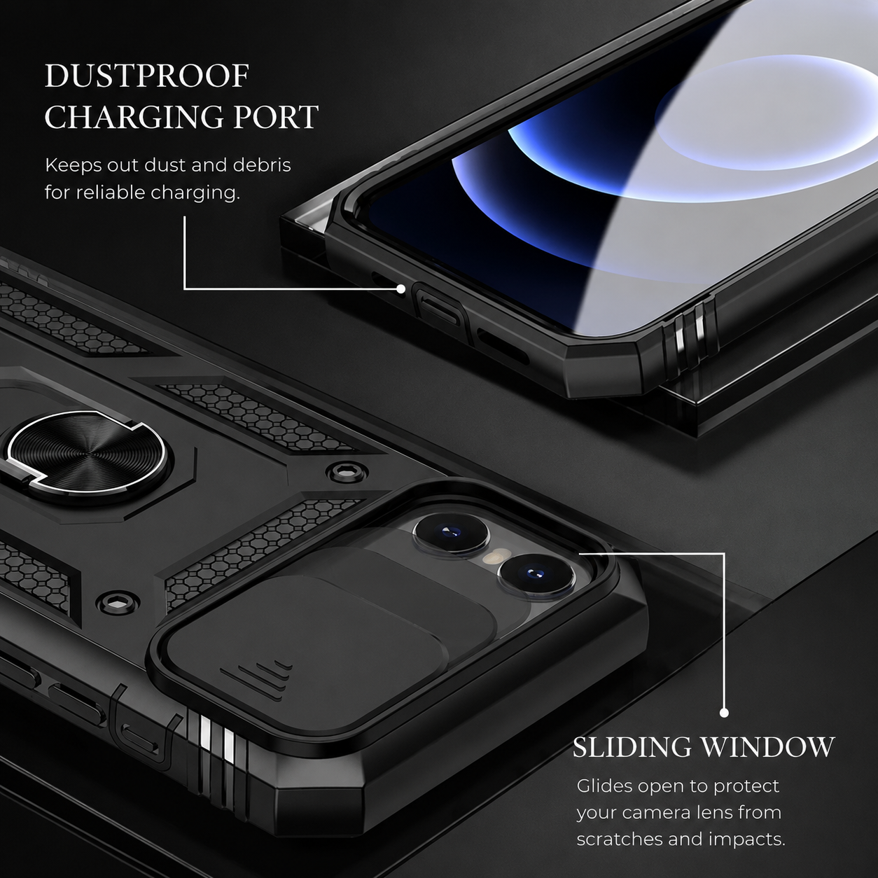 Premium iPhone Case MagSafe Compatible Rugged Armor Cover Kickstand Card Holder Magnetic Shockproof Heavy Duty Protective Camera Guard 360 Design