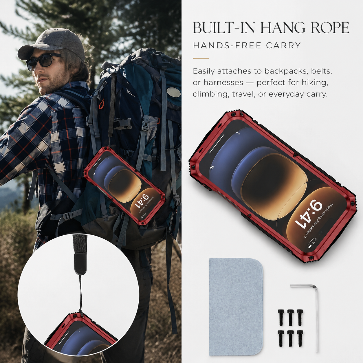 Premium iPhone Case MagSafe Compatible Rugged Armor Metal Hybrid Cover Full Body Shockproof Camera Protector Tempered Glass Waterproof Design