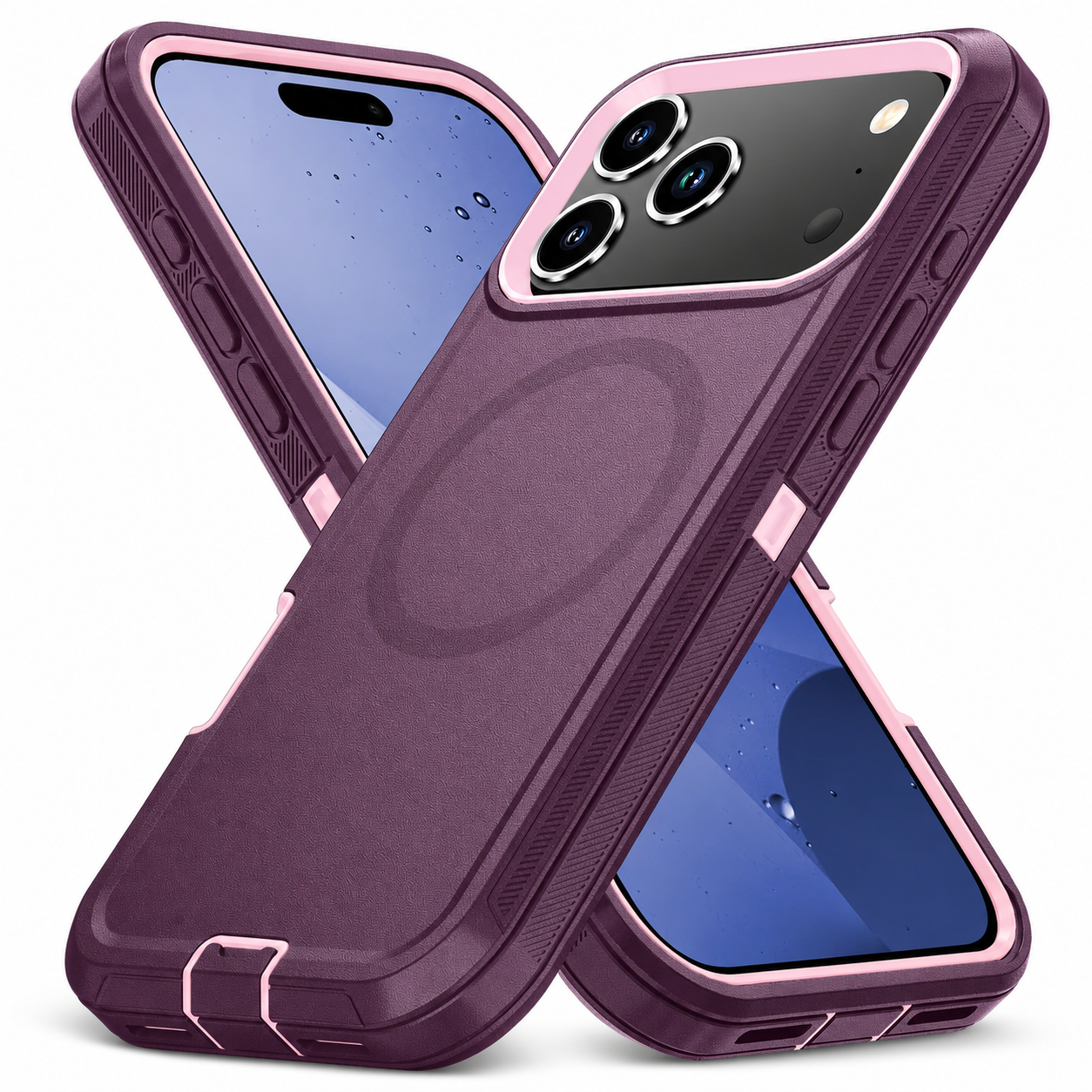 Premium iPhone Case MagSafe Compatible Rugged Armor Shockproof Protective Cover PC TPU Defender Anti Slip Scratch Resistant Wireless Charging Full Coverage