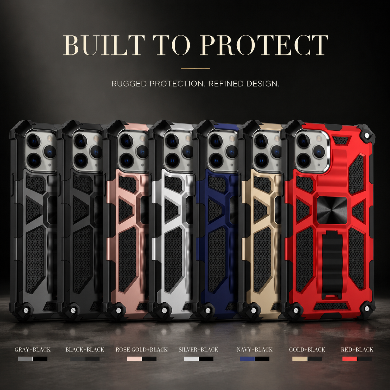Premium iPhone Case MagSafe Compatible Rugged Camouflage Armor Cover Kickstand Magnetic Shockproof Heavy Duty Camera Lens Guard Full Coverage Design