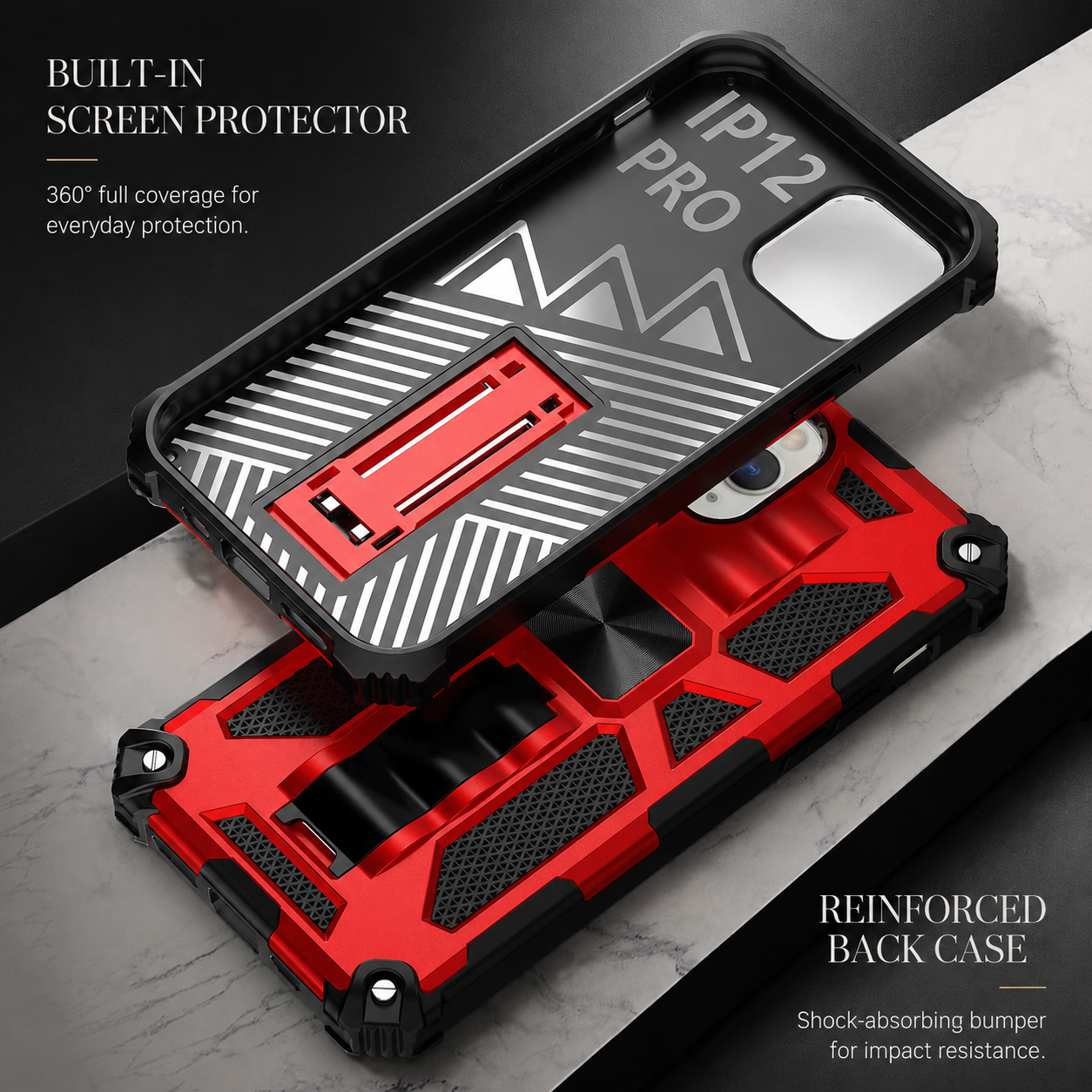 Premium iPhone Case MagSafe Compatible Rugged Camouflage Armor Cover Kickstand Magnetic Shockproof Heavy Duty Camera Lens Guard Full Coverage Design
