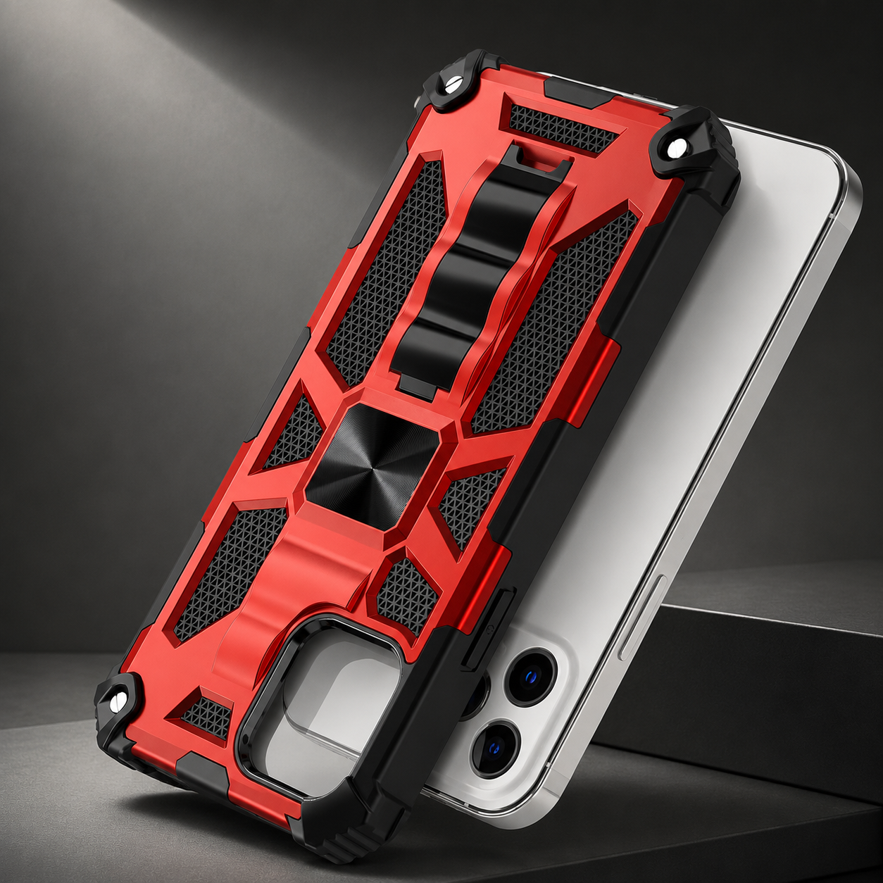 Premium iPhone Case MagSafe Compatible Rugged Camouflage Armor Cover Kickstand Magnetic Shockproof Heavy Duty Camera Lens Guard Full Coverage Design