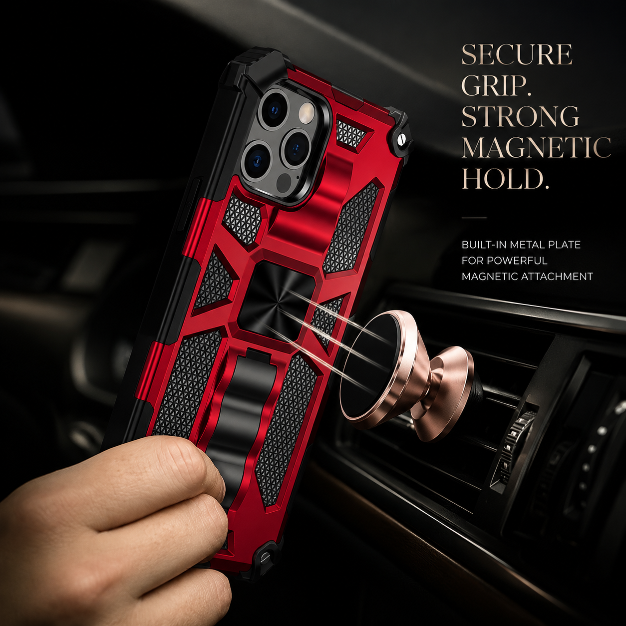 Premium iPhone Case MagSafe Compatible Rugged Camouflage Armor Cover Kickstand Magnetic Shockproof Heavy Duty Camera Lens Guard Full Coverage Design