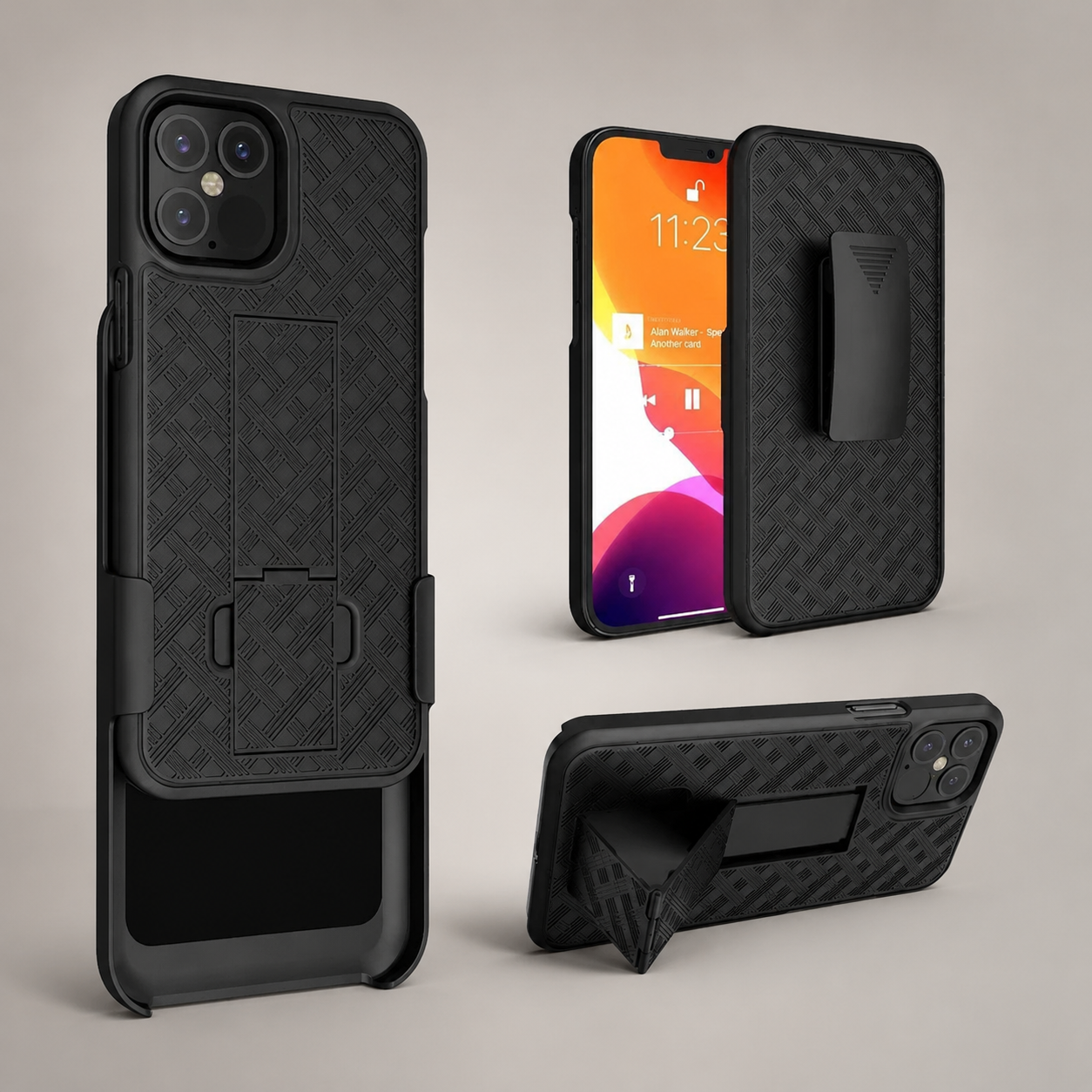 Premium iPhone Case MagSafe Compatible Rugged Holster Cover Belt Clip Kickstand Heavy Duty Shockproof Protective Camera Lens Guard Full Coverage