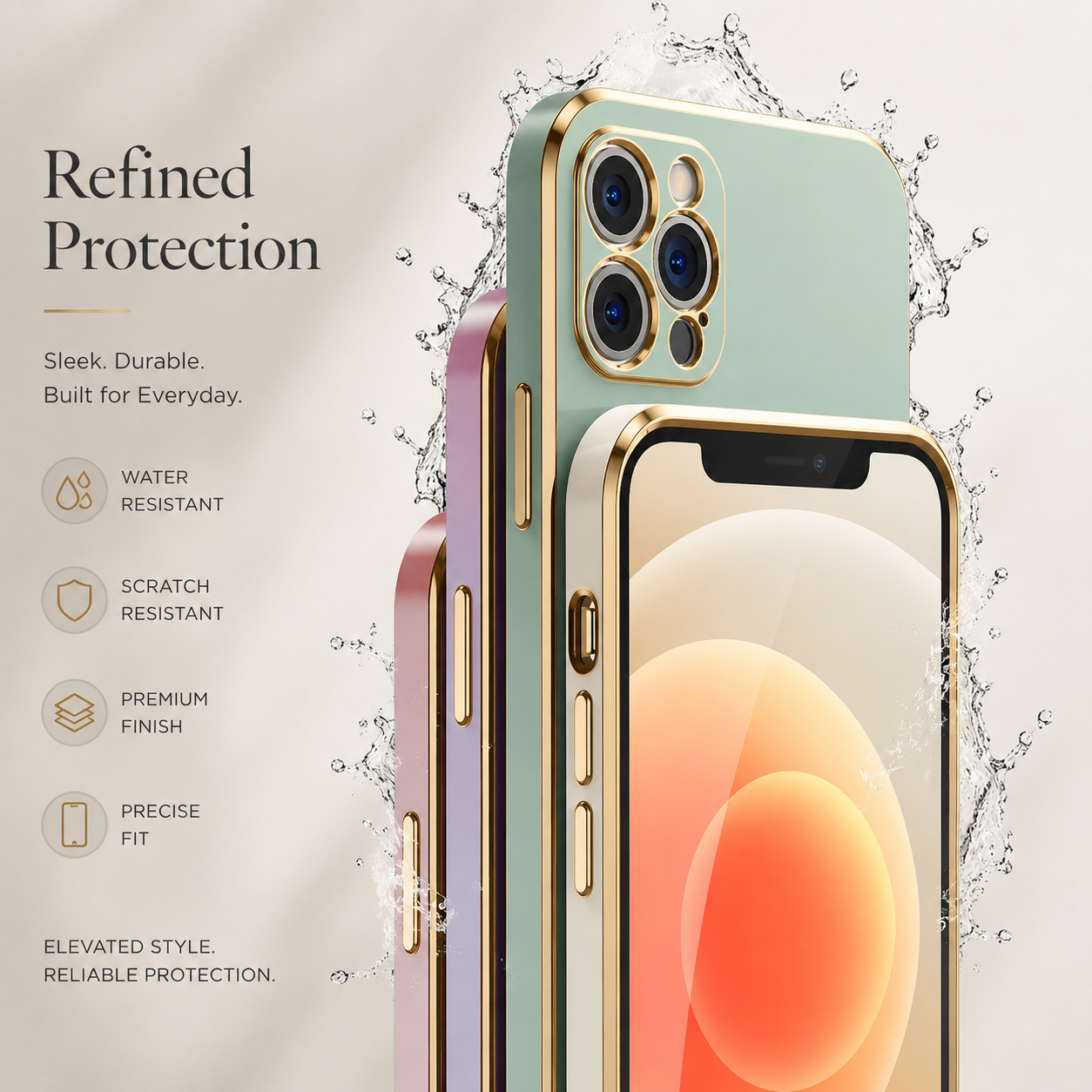 Premium iPhone Case MagSafe Compatible Silicone Magnetic Cover Glossy Square Texture Shockproof Protective Camera Lens Guard Slim Design