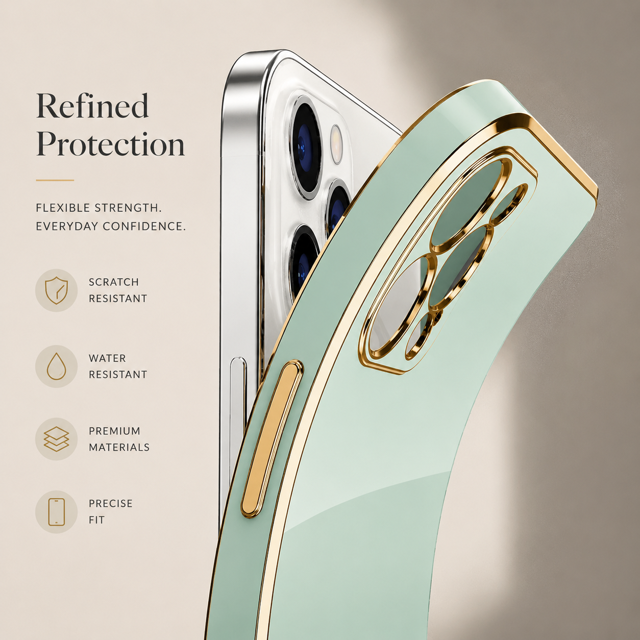 Premium iPhone Case MagSafe Compatible Silicone Magnetic Cover Glossy Square Texture Shockproof Protective Camera Lens Guard Slim Design