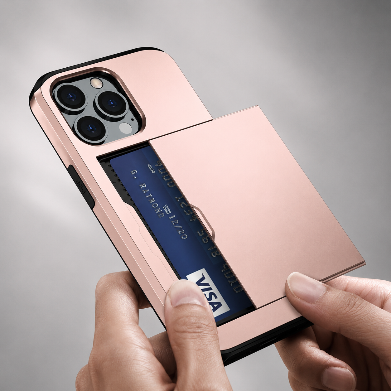Premium iPhone Case MagSafe Compatible Slider Wallet Cover Dual Layer Card Holder Magnetic Cover Shockproof Camera Lens Protection Slim Design