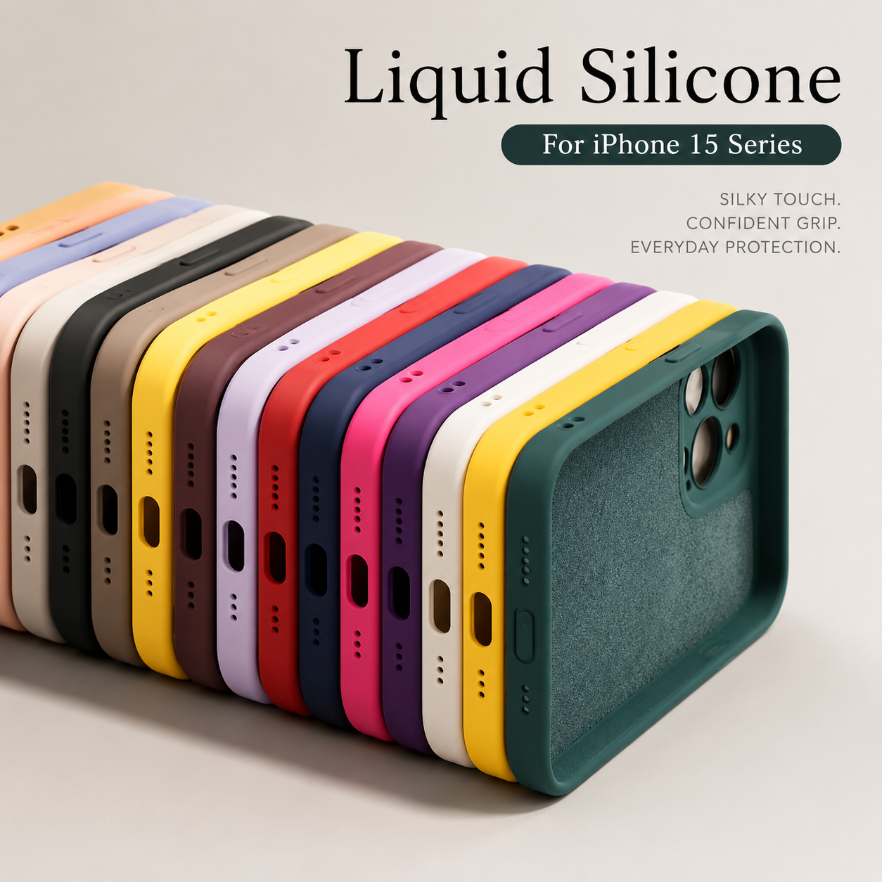 Premium iPhone Case MagSafe Compatible Square Edge Liquid Silicone Cover Magnetic Shockproof Protective Camera Lens Guard Slim Full Coverage Design