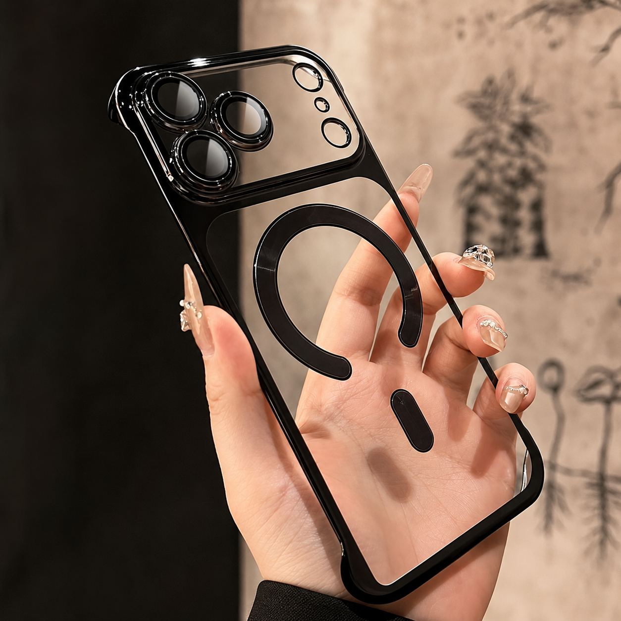 Premium iPhone Case MagSafe Compatible Transparent PC Cover Camera Protection Anti Fingerprint Anti Scratch Dustproof Frameless Slim Lightweight Design