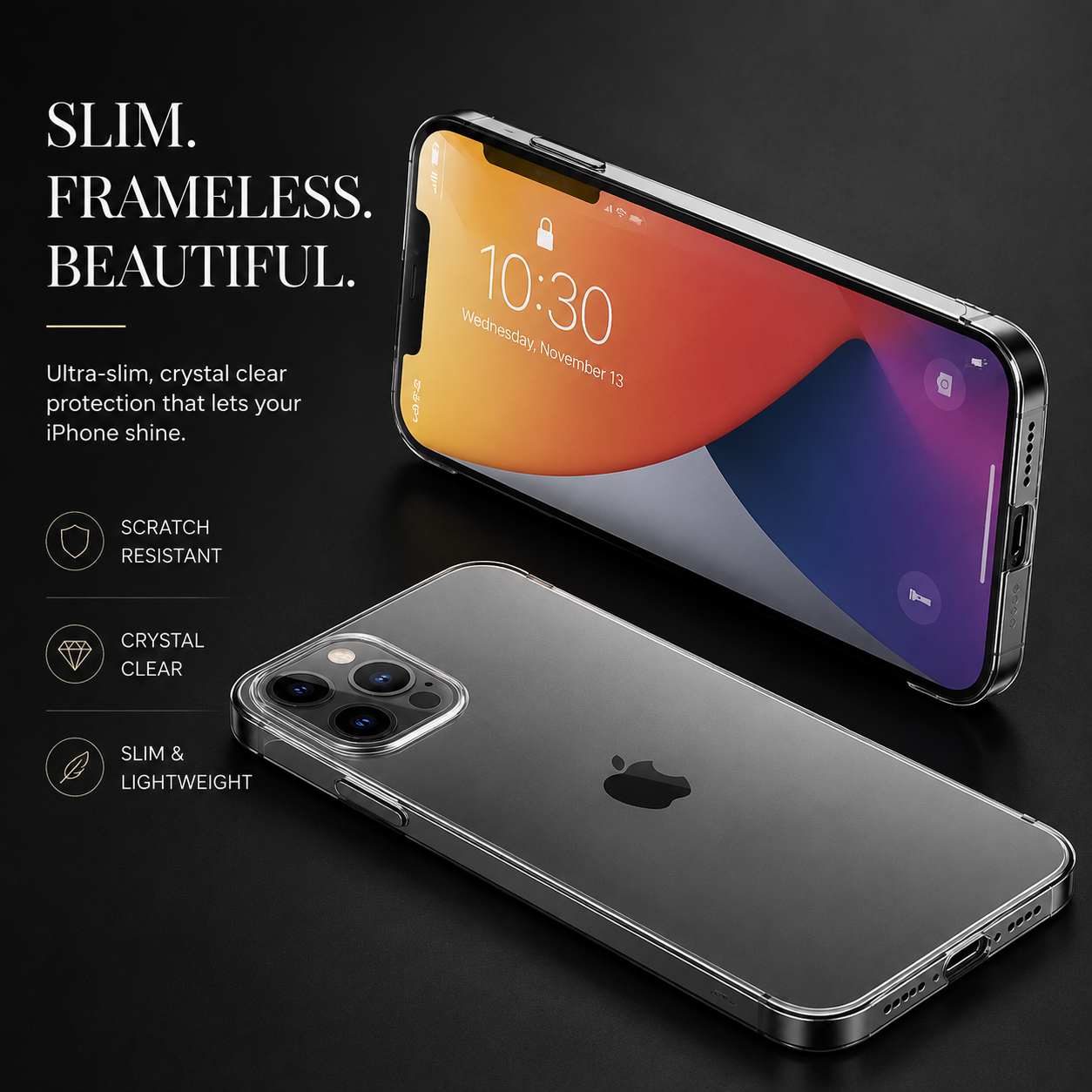 Premium iPhone Case MagSafe Compatible Ultra Thin Clear Frameless Cover Transparent Magnetic Shockproof Protective Camera Lens Guard Slim Design
